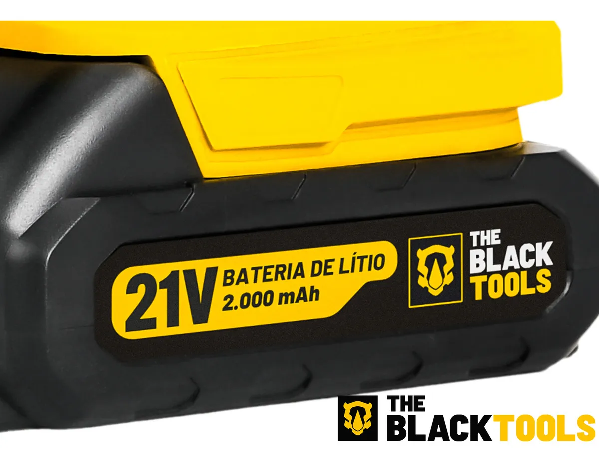 Furadeira De Impacto The Black Tools Profissional TB-21PX 2 Baterias Com Maleta 60Hz Amarelo