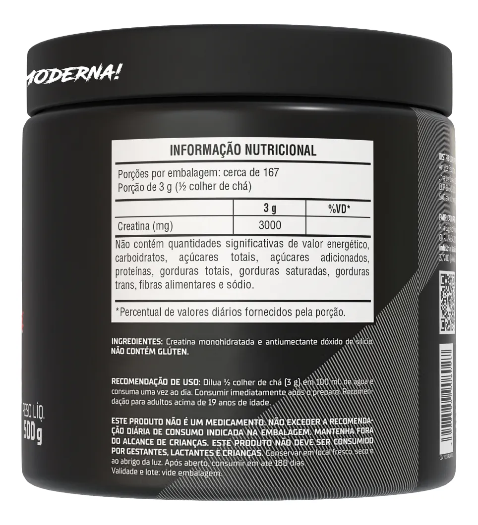 Creatina Monohidratada 500g 100% Pura Espartanos