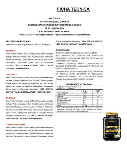 Whey Protein Isolado Iso Blend Complex 2kg Pretorian