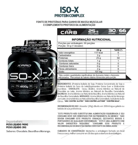 Whey Protein Iso-x Isolada 2kg Baunilha Com 25g De Proteína
