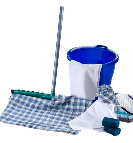 Kit C/ 10 Pano Para Limpeza Grande Xadrez 70x40cm Azul Genérica Pacote
