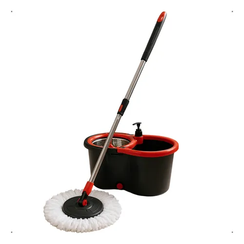 Mop Giratório Balde Cesto Inox Limpeza Esfregão 360 Spin