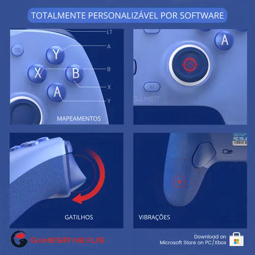 Controle Gamesir G7 Se Com Fio Para Xbox One Series S X Pc Hall Effect Botões Mecânicos Cor Azul