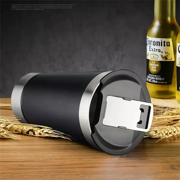 Copo Térmico 473ml Com Tampa E Abridor Para Cerveja