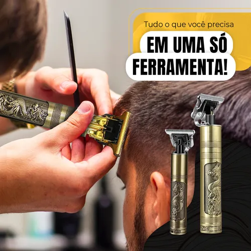 Maquininha De Cortar Cabelo Barbeador Eletrico Aparador De Pelos Acabamento Dragão Buda Profissional