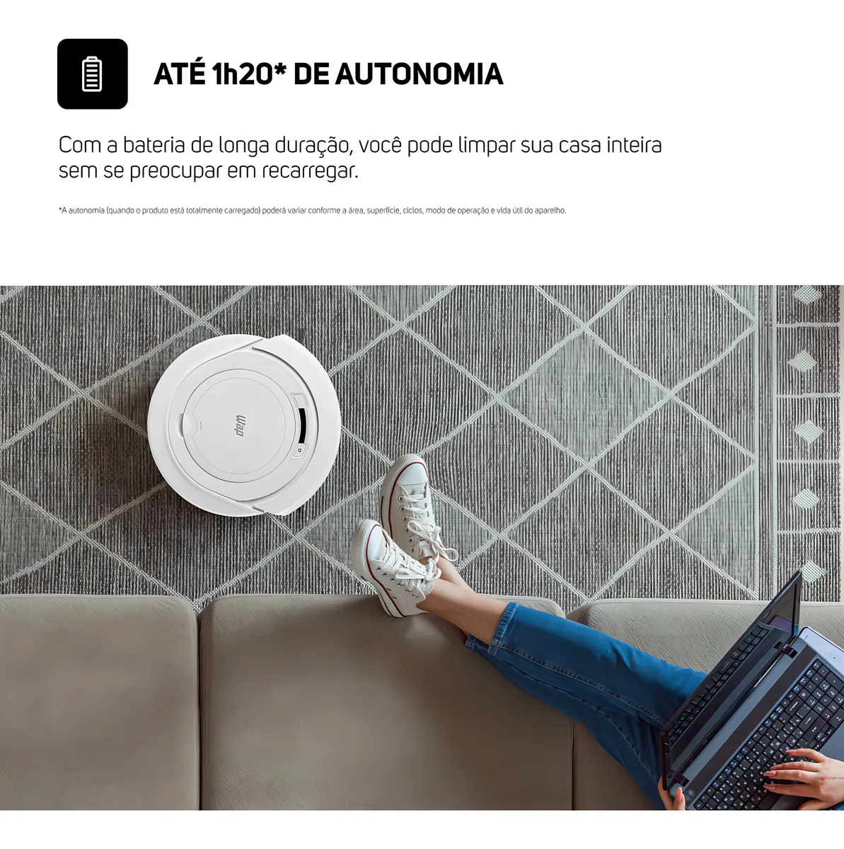 Robô aspirador Robot W90 varre aspira e passa pano 30w Wap