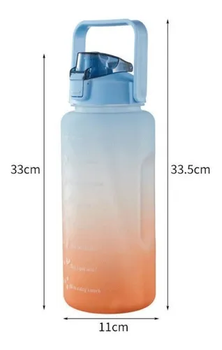 Garrafa Squeeze Galão De Água 2l Motivacional Adesivos 3d