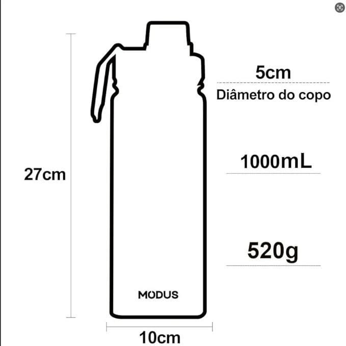 Garrafa Térmica Esportiva De Aço Inoxidável Com Isolamento A Vácuo De 1000ML